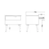 OSLO Bedside 1 Drawers in Black and Oak - Image 3