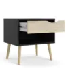 OSLO Bedside 1 Drawers in Black and Oak - Image 11
