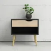 OSLO Bedside 1 Drawers in Black and Oak - Image 10
