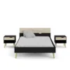 OSLO Bedside 1 Drawers in Black and Oak - Image 9