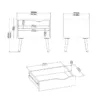 OSLO Bedside 1 Drawers in Black and Oak - Image 4