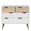 OSLO Chest of 4 Drawers (2+2) in White and Oak - Image 10