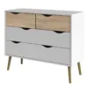 OSLO Chest of 4 Drawers (2+2) in White and Oak - Image 9