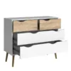 OSLO Chest of 4 Drawers (2+2) in White and Oak - Image 8