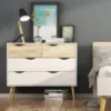 OSLO Chest of 4 Drawers (2+2) in White and Oak - Image 7
