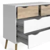 OSLO Chest of 4 Drawers (2+2) in White and Oak - Image 5