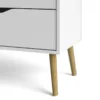 OSLO Chest of 4 Drawers (2+2) in White and Oak - Image 3