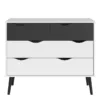 OSLO Chest of 4 Drawers (2+2) in White and Black Matt - Image 9