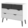 OSLO Chest of 4 Drawers (2+2) in White and Black Matt - Image 8