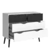OSLO Chest of 4 Drawers (2+2) in White and Black Matt - Image 7