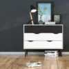 OSLO Chest of 4 Drawers (2+2) in White and Black Matt - Image 6