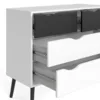 OSLO Chest of 4 Drawers (2+2) in White and Black Matt - Image 5