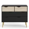 OSLO Chest of 4 Drawers (2+2) in Black and Oak - Image 12