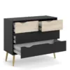 OSLO Chest of 4 Drawers (2+2) in Black and Oak - Image 10