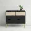 OSLO Chest of 4 Drawers (2+2) in Black and Oak - Image 9