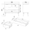OSLO Chest of 4 Drawers (2+2) in Black and Oak - Image 4