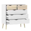 OSLO Chest of 5 Drawers (2+3) in White and Oak - Image 6