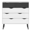 OSLO Chest of 5 Drawers (2+3) in White and Black Matt - Image 6