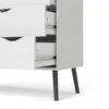 OSLO Chest of 5 Drawers (2+3) in White and Black Matt - Image 3
