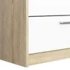 LINE Wardrobe 2 Doors 4 Drawers in Oak with White High Gloss - Image 5