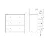 MAY Chest of 3 Drawers in White - Image 3
