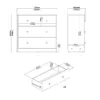 MAY Chest of 3 Drawers in Grey - Image 4