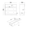 MAY Chest of 3 Drawers in White - Image 4
