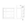 MAY Chest of 3 Drawers Jackson Hickory Oak - Image 3