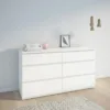 NOVA Wide Chest of 6 Drawers (3+3) in White - Image 6