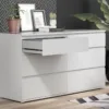 NOVA Wide Chest of 6 Drawers (3+3) in White - Image 4