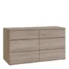 NOVA Wide Chest of 6 Drawers (3+3) in Truffle Oak