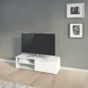 MATCH TV Unit 1 Drawer 2 Shelves in White High Gloss - Image 3