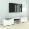 MATCH TV Unit 2 Drawers 2 Shelves in White High Gloss - Image 6