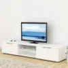 MATCH TV Unit 2 Drawers 2 Shelves in White High Gloss - Image 5