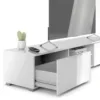 MATCH TV Unit 2 Drawers 2 Shelves in White High Gloss - Image 3