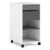 FUNCTION PLUS Mobile File Cabinet 2 Drawers 1 Shelf in White and Grey