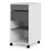 FUNCTION PLUS Mobile File Cabinet 2 Drawers 1 Shelf in White and Grey - Image 10