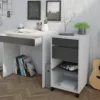 FUNCTION PLUS Mobile File Cabinet 2 Drawers 1 Shelf in White and Grey - Image 8