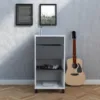 FUNCTION PLUS Mobile File Cabinet 2 Drawers 1 Shelf in White and Grey - Image 7