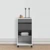FUNCTION PLUS Mobile File Cabinet 2 Drawers 1 Shelf in White and Grey - Image 5