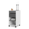 FUNCTION PLUS Mobile File Cabinet 2 Drawers 1 Shelf in White and Grey - Image 4