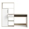 FUNCTION PLUS Desk Multi-Functional Desk with 1 Drawer 1 Door in White and Oak - Image 8