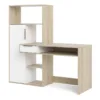 FUNCTION PLUS Desk Multi-Functional Desk with 1 Drawer 1 Door in White and Oak - Image 7