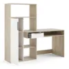 FUNCTION PLUS Desk Multi-Functional Desk with 1 Drawer 1 Door in White and Oak - Image 6