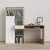 FUNCTION PLUS Desk Multi-Functional Desk with 1 Drawer 1 Door in White and Oak - Image 5