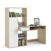 FUNCTION PLUS Desk Multi-Functional Desk with 1 Drawer 1 Door in White and Oak - Image 4