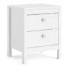 MADRID Bedside Table 2 Drawers in White