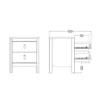 MADRID Bedside Table 2 Drawers in White - Image 3