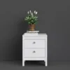 MADRID Bedside Table 2 Drawers in White - Image 7
