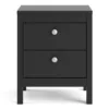 MADRID Bedside Table 2 Drawers in Matt Black - Image 11